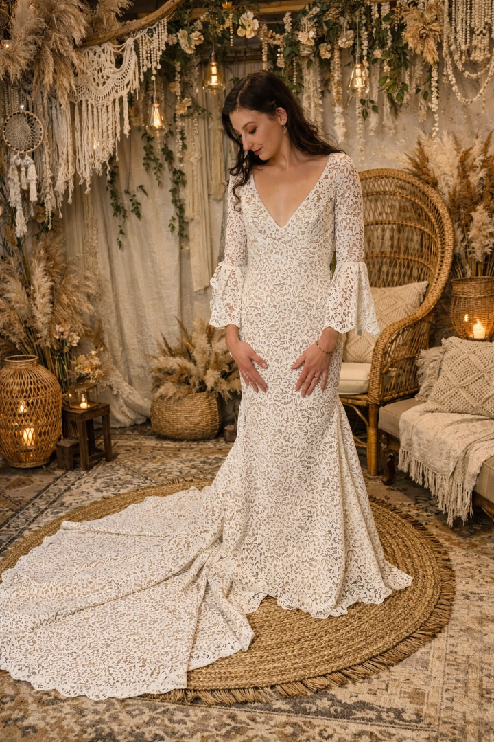 bohemian trouwjurk outlet