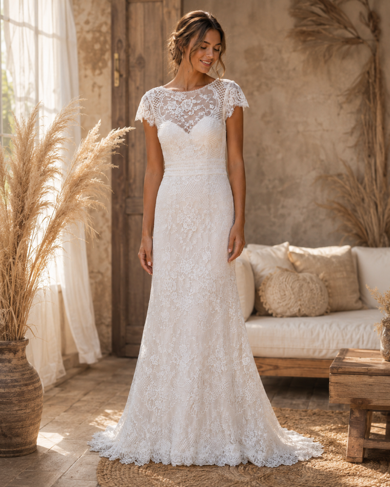 bohemian vintage trouwjurk